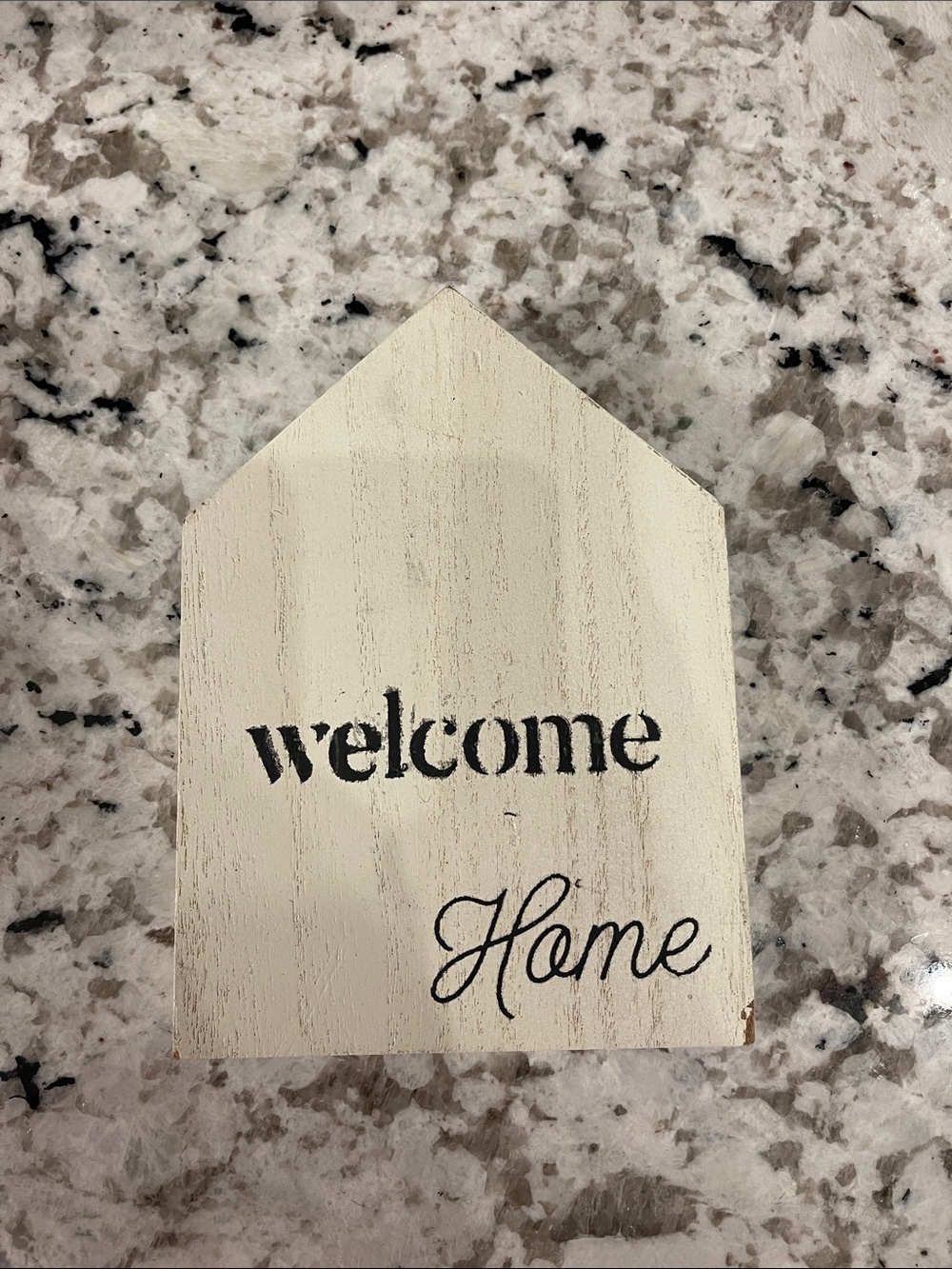 Chalk Couture Cream and Black 'Welcome Home' Wooden Accent